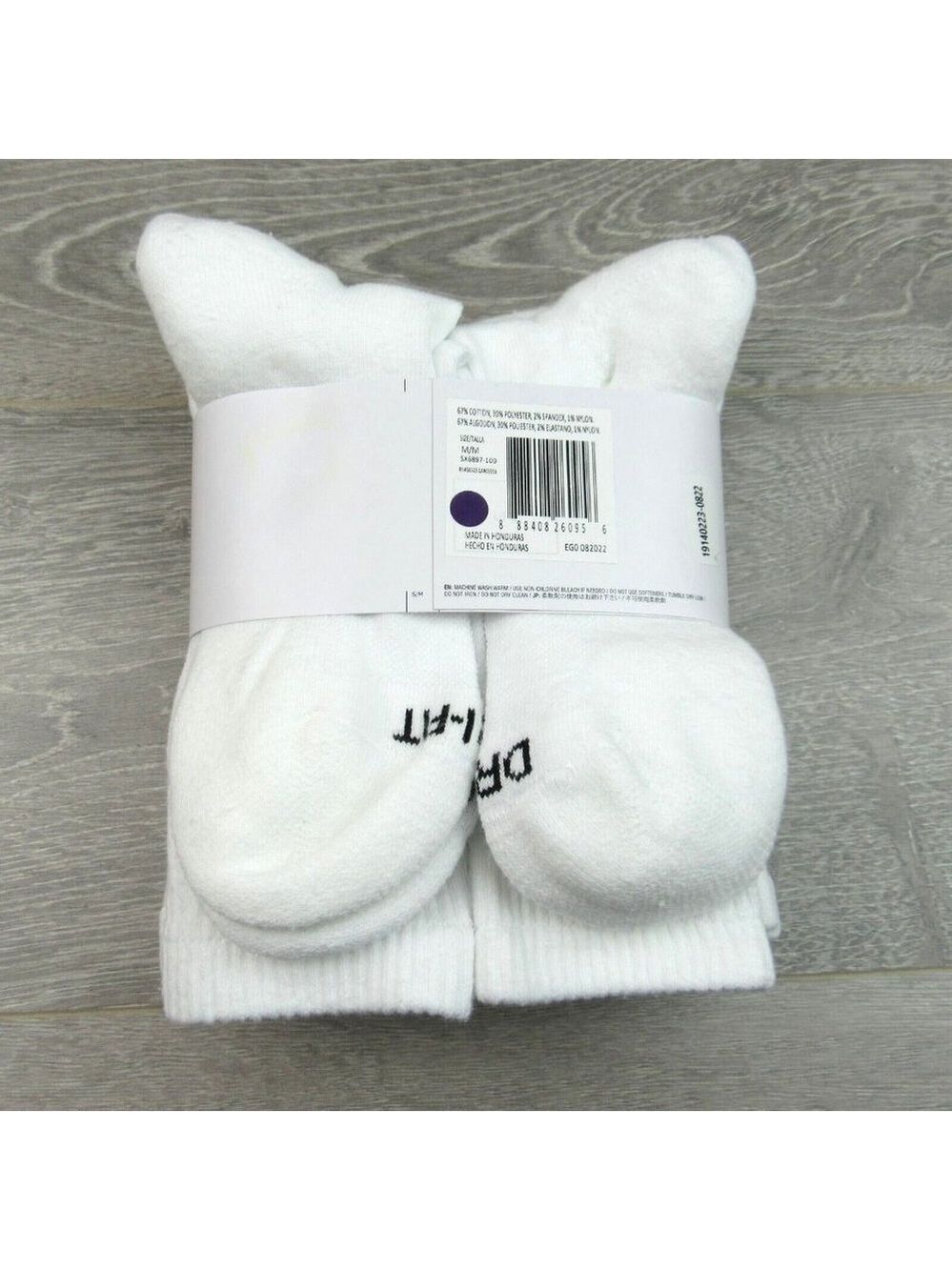 Nike Everyday Plus Dri-Fit Crew Socks White 6 Pack Womens 6-10 / Youth 5Y-7Y NEW - Picture 8 of 9
